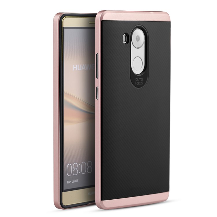 IPAKY PC Bumper Frame and TPU Combo Protective Case for Huawei Mate 8 - Rose Gold-1