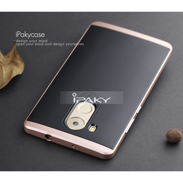 IPAKY PC Bumper Frame and TPU Combo Protective Case for Huawei Mate 8 - Rose Gold-2
