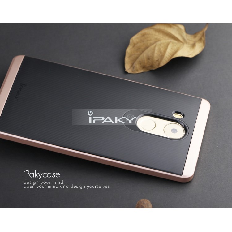 IPAKY PC Bumper Frame and TPU Combo Protective Case for Huawei Mate 8 - Rose Gold-3