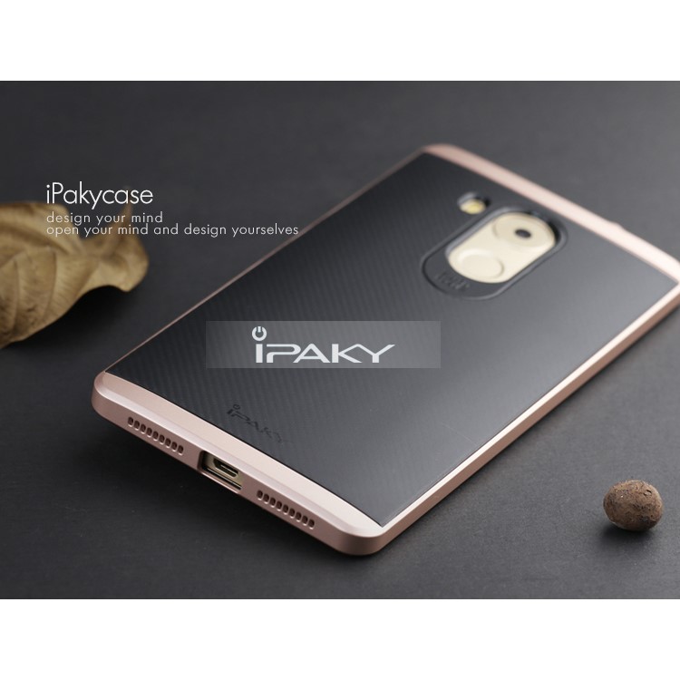 IPAKY PC Bumper Frame and TPU Combo Protective Case for Huawei Mate 8 - Rose Gold-4