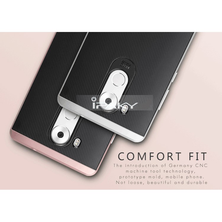 IPAKY PC Bumper Frame and TPU Combo Protective Case for Huawei Mate 8 - Rose Gold-6