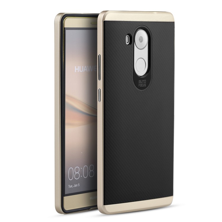 IPAKY PC Bumper Frame and TPU Hybrid Back Cover for Huawei Mate 8 - Gold-1