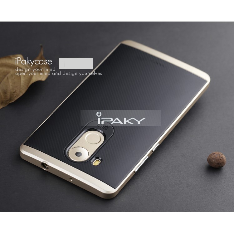 IPAKY PC Bumper Frame and TPU Hybrid Back Cover for Huawei Mate 8 - Gold-2