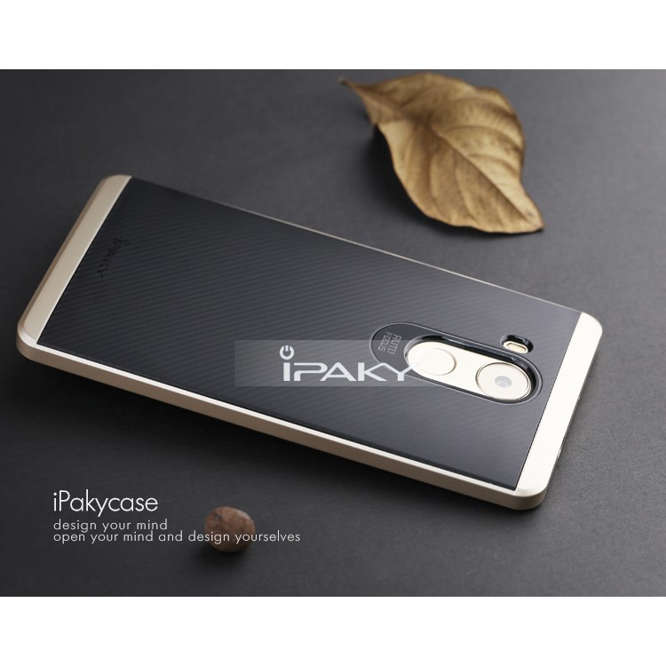 IPAKY PC Bumper Frame and TPU Hybrid Back Cover for Huawei Mate 8 - Gold-3