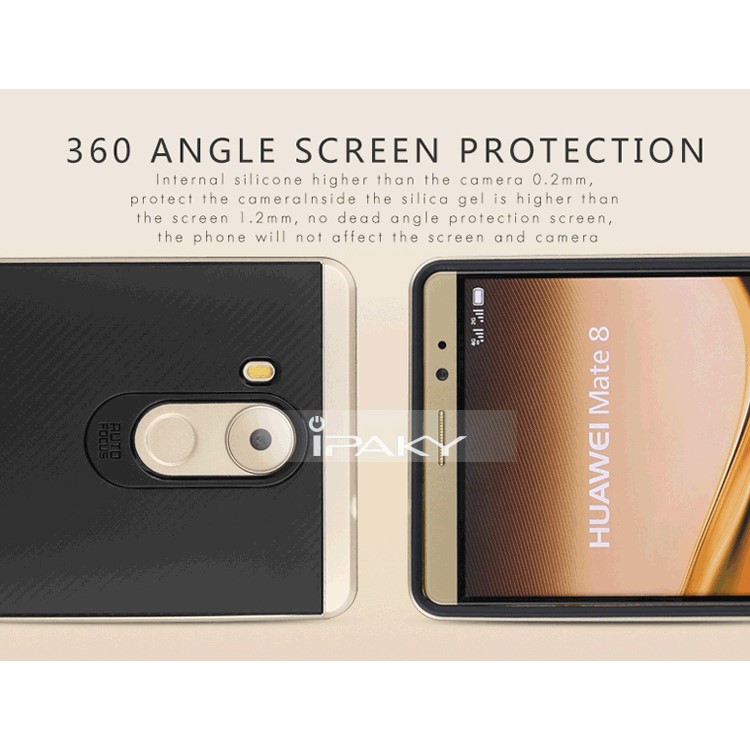 IPAKY PC Bumper Frame and TPU Hybrid Back Cover for Huawei Mate 8 - Gold-7