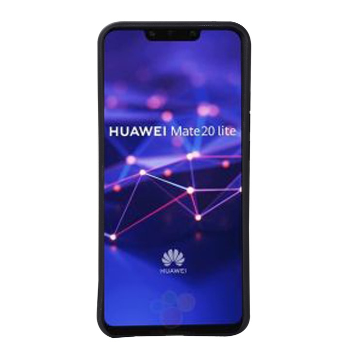 Litchi Grain Soft TPU Mobile Phone Case for Huawei Mate 20 Lite / Maimang 7 - Black-3