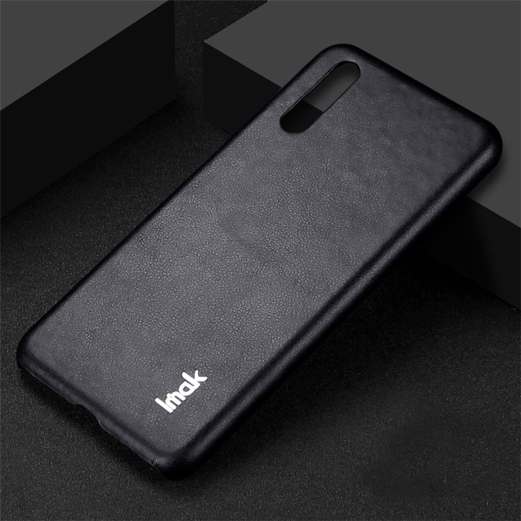 IMAK Ruiyi Series PU Leather Skin PC Hard Phone Case for Huawei P20 - All Black-7