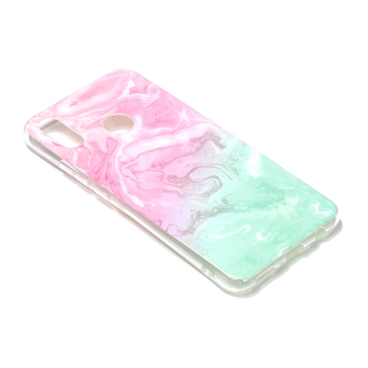 Motif De Marbre Vif Impression IMD Cas En TPU Souple Pour Huawei Nova 3i / P Smart Plus - Rose / Vert-2