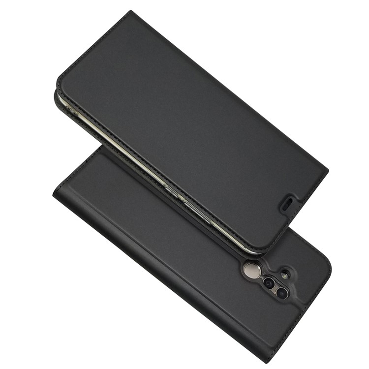 Auto-absorbed Leather Stand Case with Card Slot for Huawei Maimang 7 - Black-1