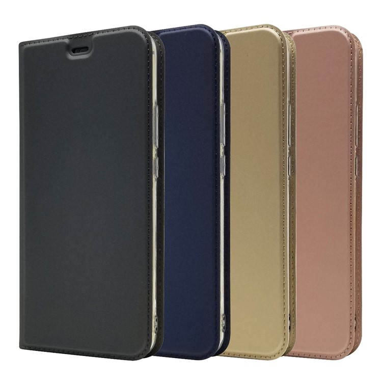 Auto-absorbed Leather Stand Case with Card Slot for Huawei Maimang 7 - Black-10
