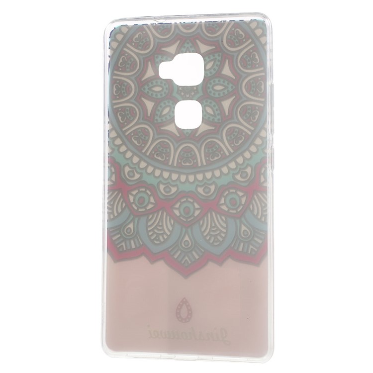 Softlyfit Embossed Pattern Printing TPU Phone Back Case for Huawei Mate S - Colorized Mandala Pattern-2