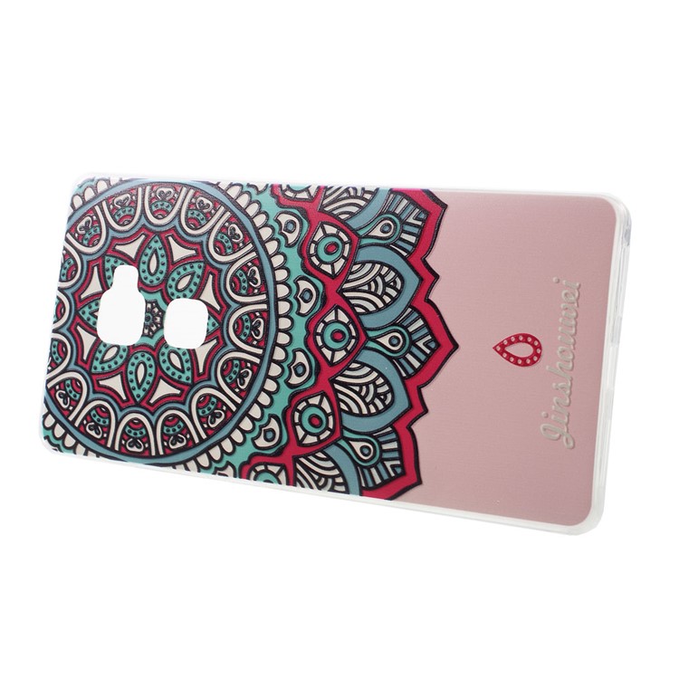 Softlyfit Embossed Pattern Printing TPU Phone Back Case for Huawei Mate S - Colorized Mandala Pattern-3