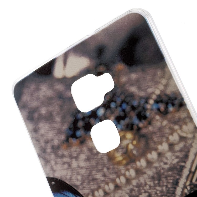 Softlyfit Embossed Pattern Printing TPU Mobile Phone Cover Casing for Huawei Mate S - Blue Butterfly-5