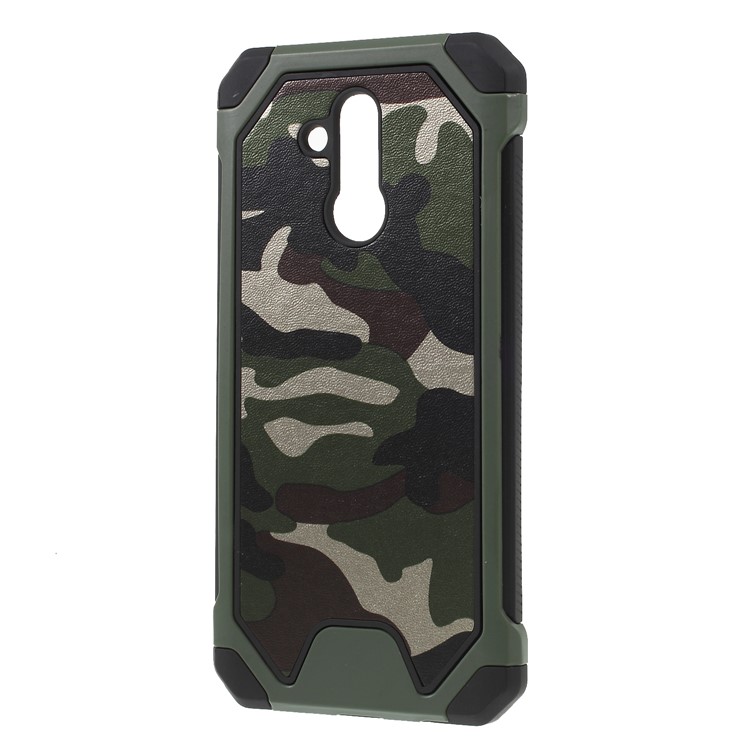 For Huawei Mate 20 Lite / Maimang 7 Camouflage Leather Coated PC TPU Shockproof Phone Case - Green-2