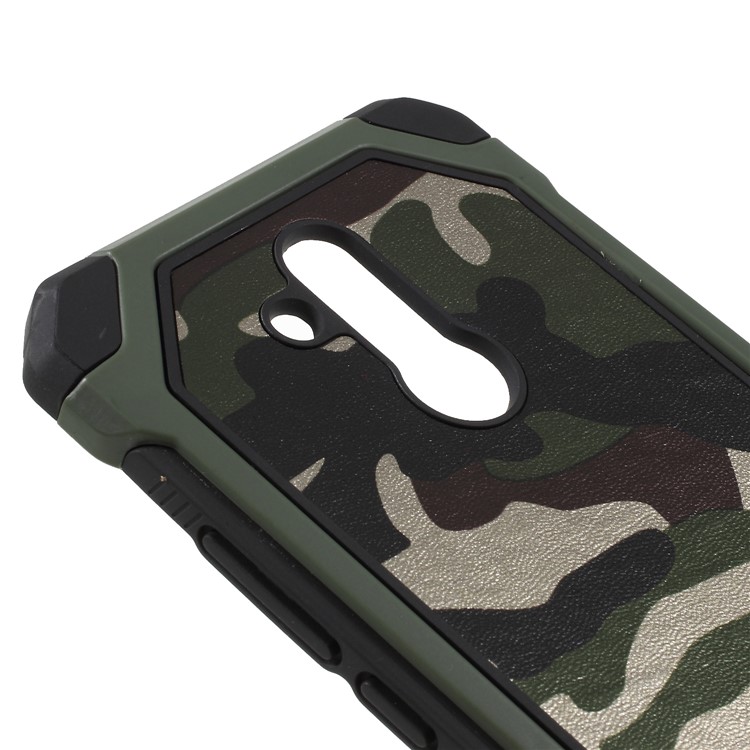 For Huawei Mate 20 Lite / Maimang 7 Camouflage Leather Coated PC TPU Shockproof Phone Case - Green-4