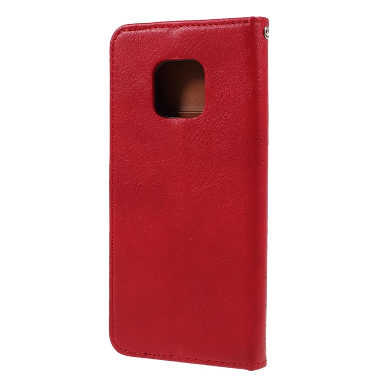 PU Leather Auto-absorbed Stand Wallet Phone Case for Huawei Mate 20 Pro - Red-2