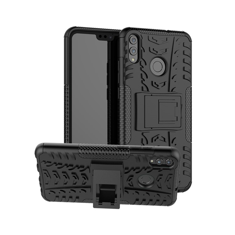 Case Hybride Antidérapante PC + TPU Avec Kickstand Pour Huawei Honor 8X / Honneur Voir 10 Lite - le Noir