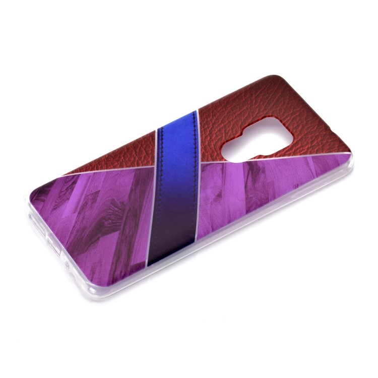 Splicing Marble Pattern and Leather Texture TPU Case for Huawei Mate 20 - Purple-3