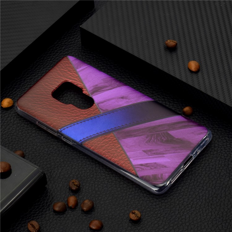 Splicing Marble Pattern and Leather Texture TPU Case for Huawei Mate 20 - Purple-6