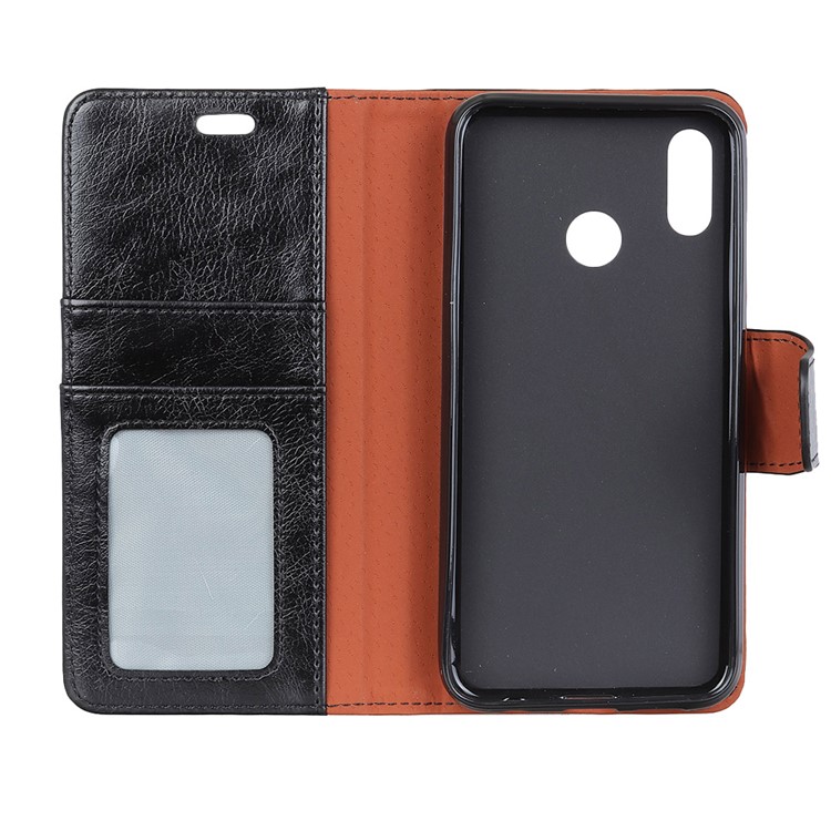 Nappa Texture Split Leather Wallet Phone Case for Huawei Y9 (2019) / Enjoy 9 Plus - Black-5