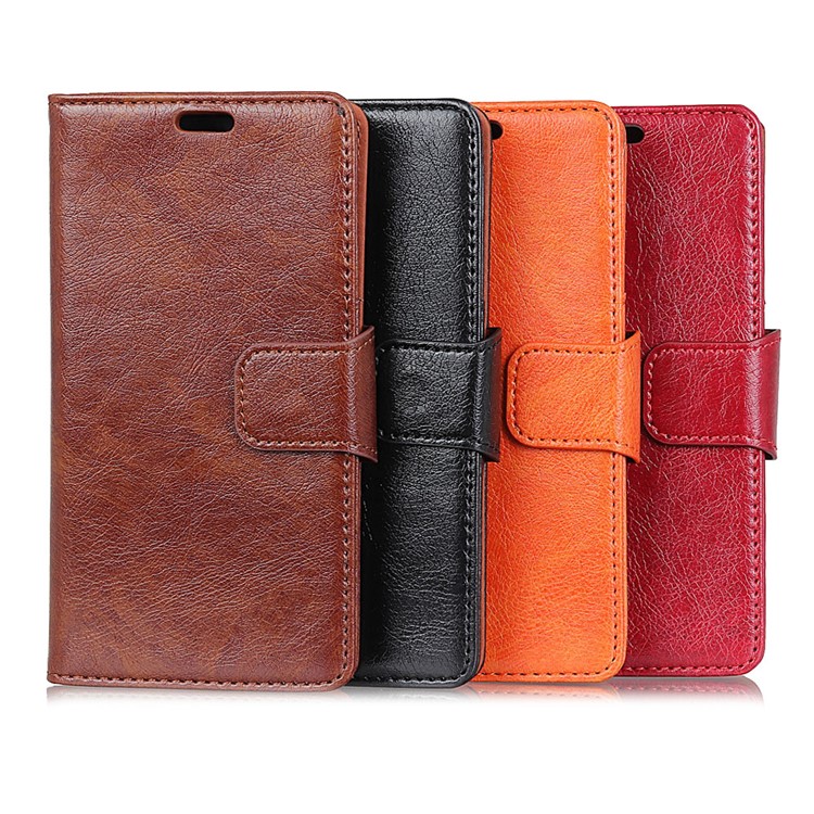 Nappa Texture Split Leather Wallet Phone Case for Huawei Y9 (2019) / Enjoy 9 Plus - Black-7