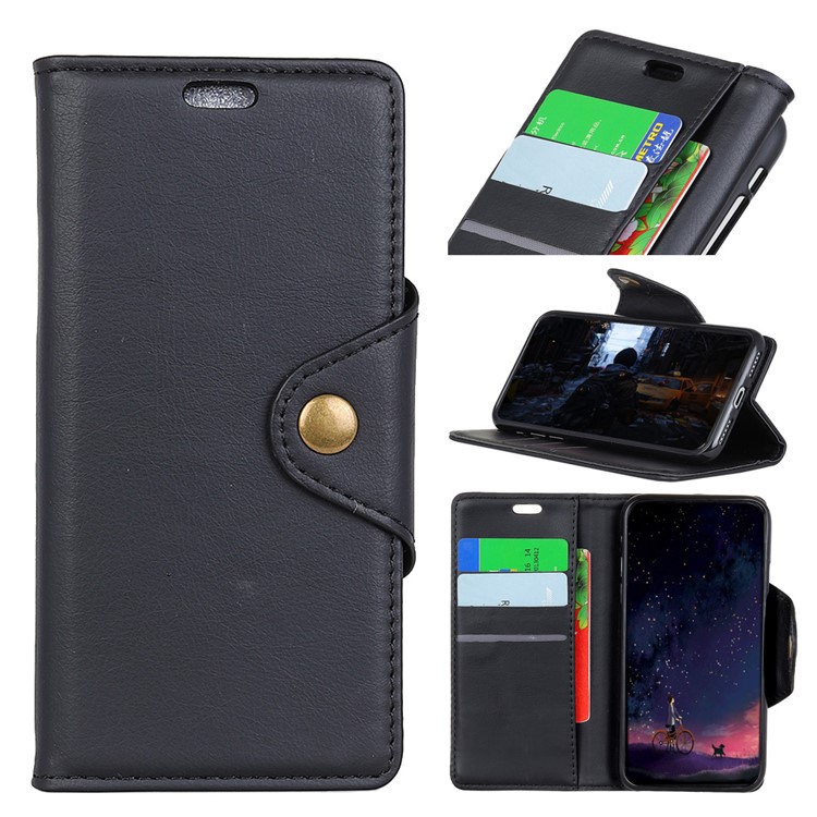 Crazy Horse PU Leather Wallet Stand Casing for Huawei Y9 (2019) / Enjoy 9 Plus - Black-1