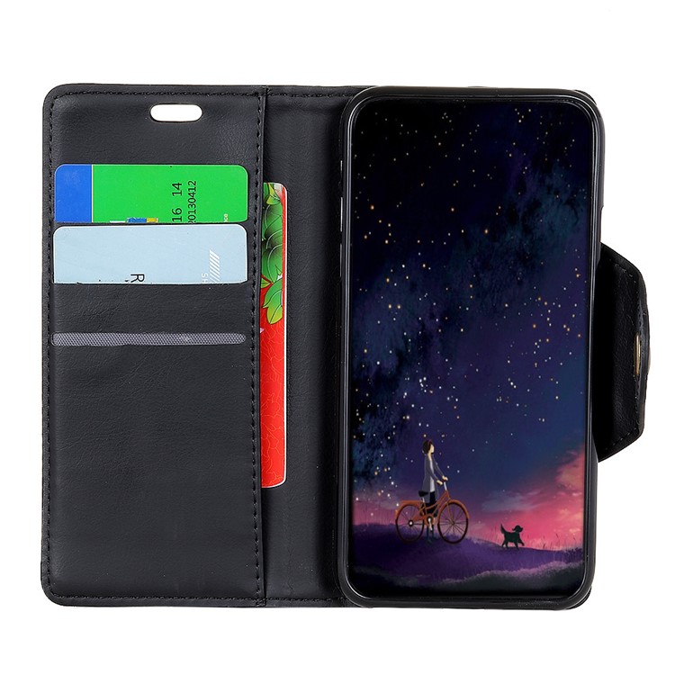 Crazy Horse PU Leather Wallet Stand Casing for Huawei Y9 (2019) / Enjoy 9 Plus - Black-3