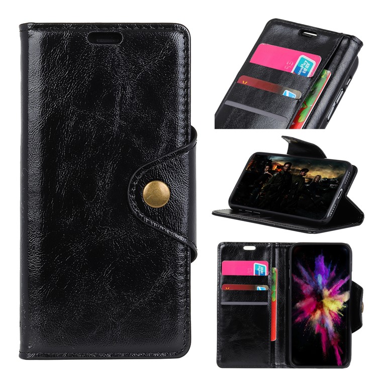 For Huawei Y9 (2019) / Enjoy 9 Plus Case Textured PU Leather Wallet Stand Case - Black-1