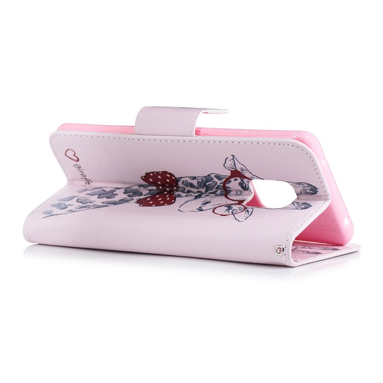 Pattern Printing PU Leather Wallet Flip Stand Phone Casing for Huawei Mate 20 Pro - Giraffe Wearing Glasses-4