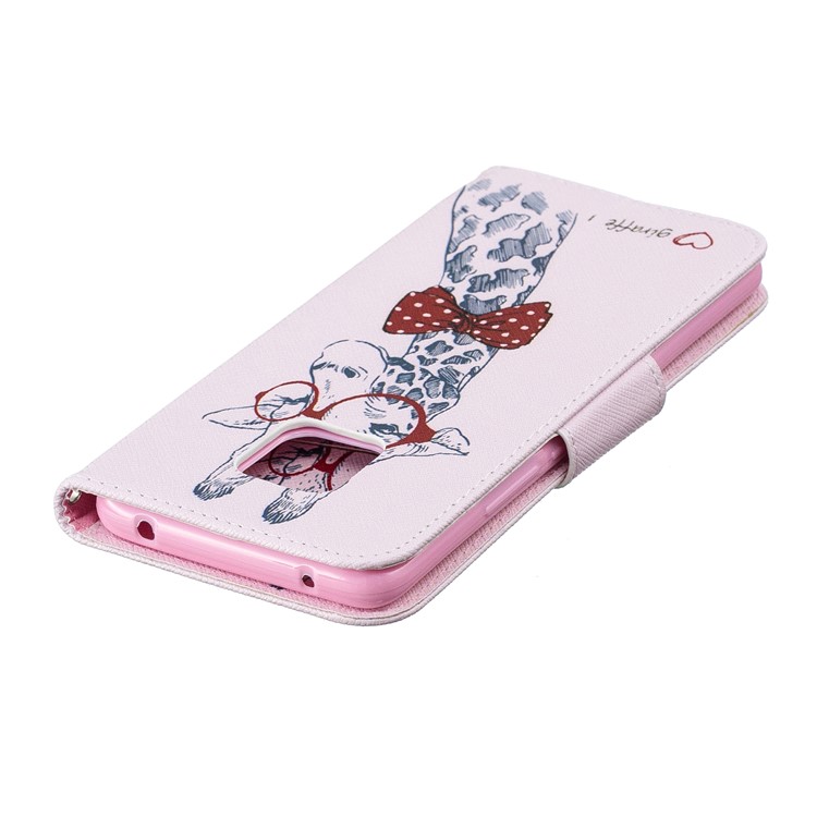 Pattern Printing PU Leather Wallet Flip Stand Phone Casing for Huawei Mate 20 Pro - Giraffe Wearing Glasses-7