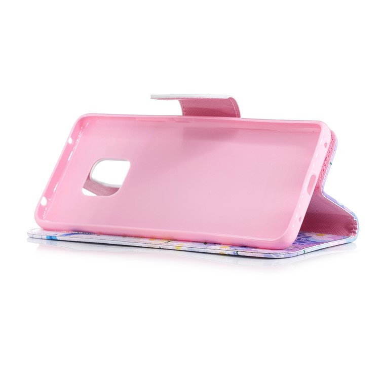 Padrão De Impressão Carteira Flip Stand Telefone Capa De Couro PU Para Huawei Mate 20 Pro - Borboletas Azuis-5