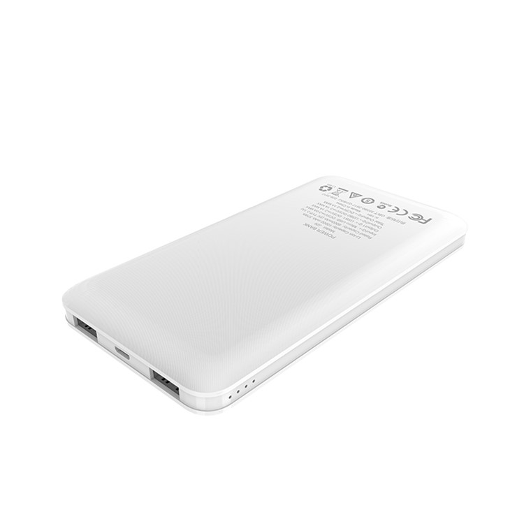 HOCO J26 2.1A Dual USB Simple Energy Mobile Power Bank Backup Battery Charger 10000mAh with LED Display - White-5