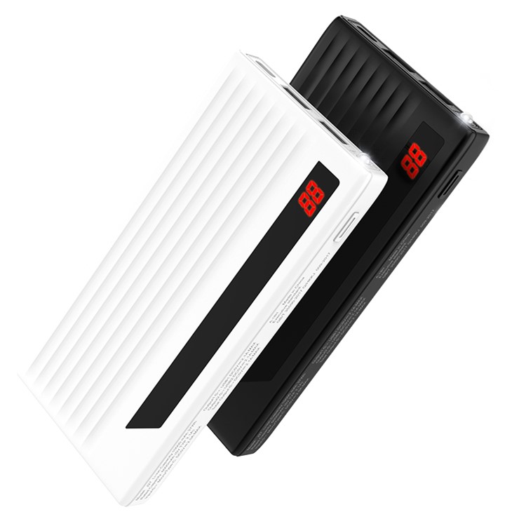 HOCO J27 2.1A Dual USB Tragbare Macht Schatz Mobile Power Bank Backup-Ladegerät 10000mah Mit LED Digitalanzeige - Weiß-3