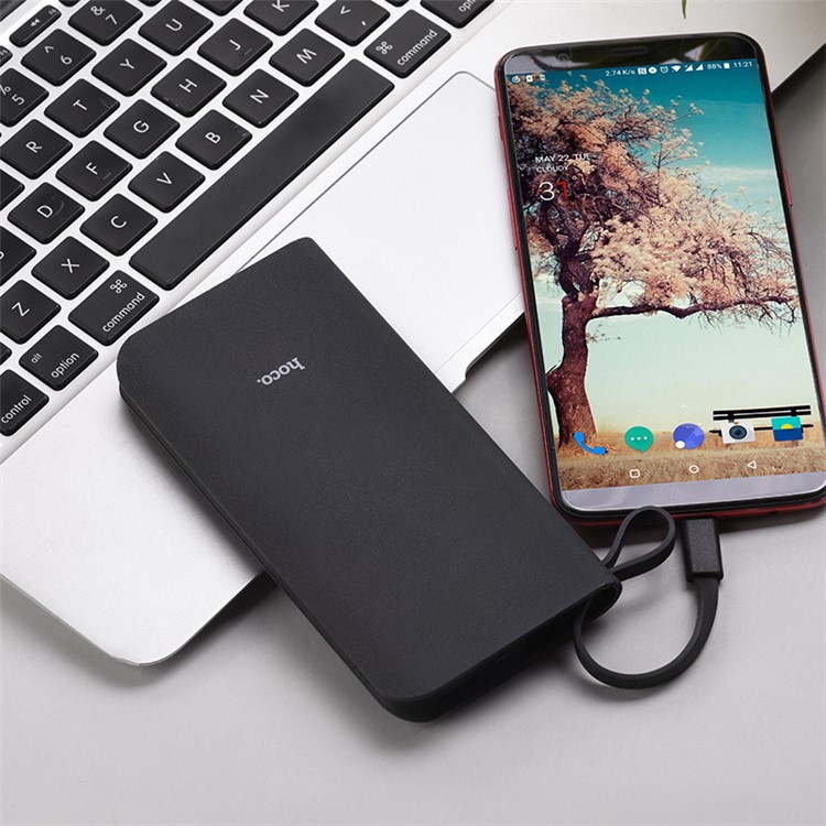 HOCO J25B 10000mAh New Power Type-C Portable Power Bank with Single USB Output - Black-5