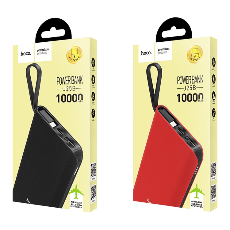 HOCO J25B 10000mAh New Power Type-C Portable Power Bank with Single USB Output - Black-8