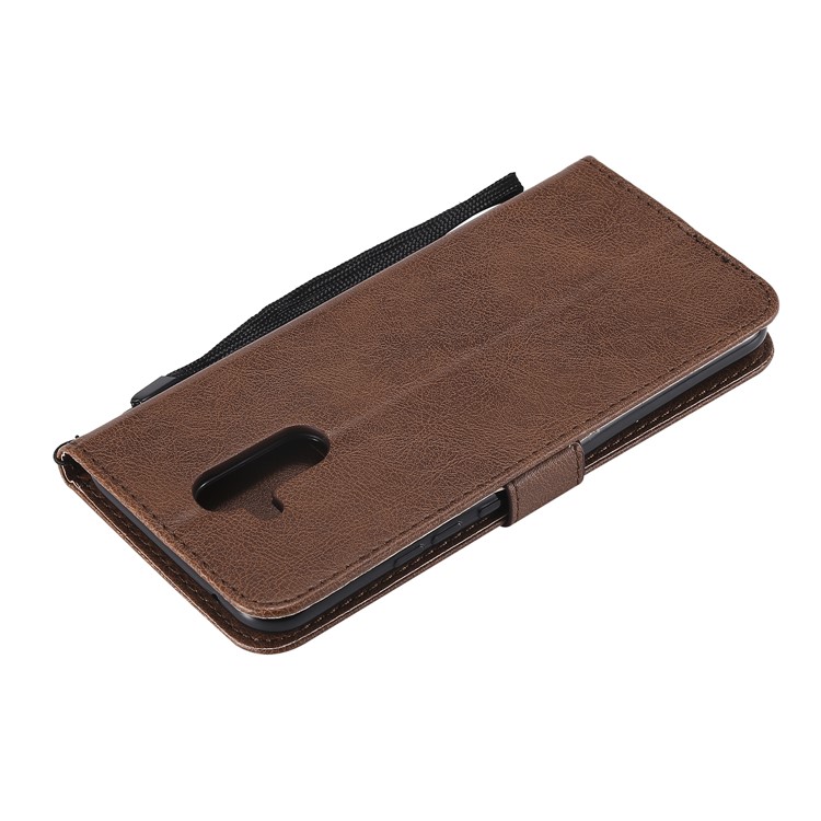 Wallet Leather Stand Mobile Cover for Huawei Mate 20 Lite / Maimang 7 with Strap - Brown-6