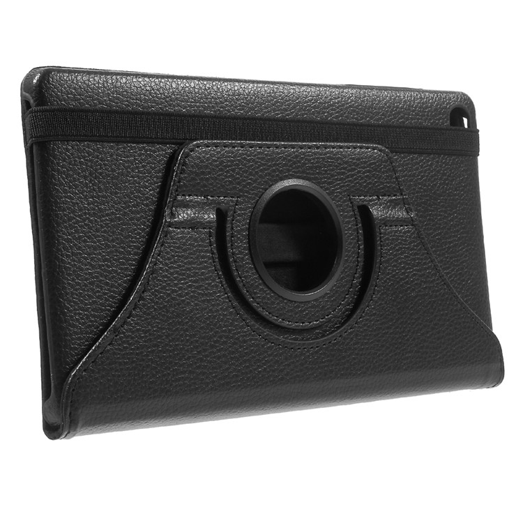 Lychee Skin Leather Case with 360 Degree Rotating Stand for Huawei MediaPad M2 8.0 - Black-4