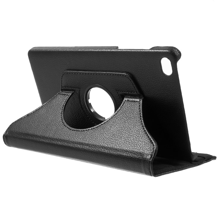 Lychee Skin Leather Case with 360 Degree Rotating Stand for Huawei MediaPad M2 8.0 - Black-5
