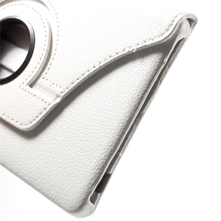 Lychee Skin Leather Cover with 360 Degree Rotating Stand for Huawei MediaPad M2 8.0 - White-10