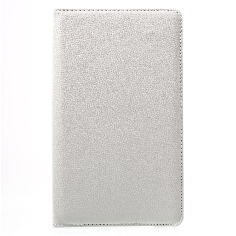 Lychee Skin Leather Cover with 360 Degree Rotating Stand for Huawei MediaPad M2 8.0 - White-2