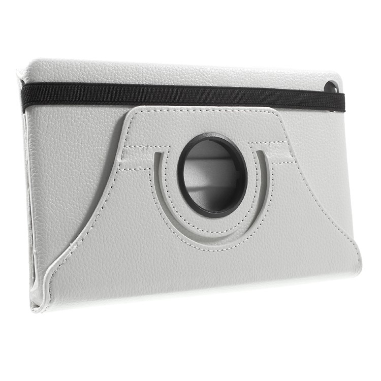 Lychee Skin Leather Cover with 360 Degree Rotating Stand for Huawei MediaPad M2 8.0 - White-4