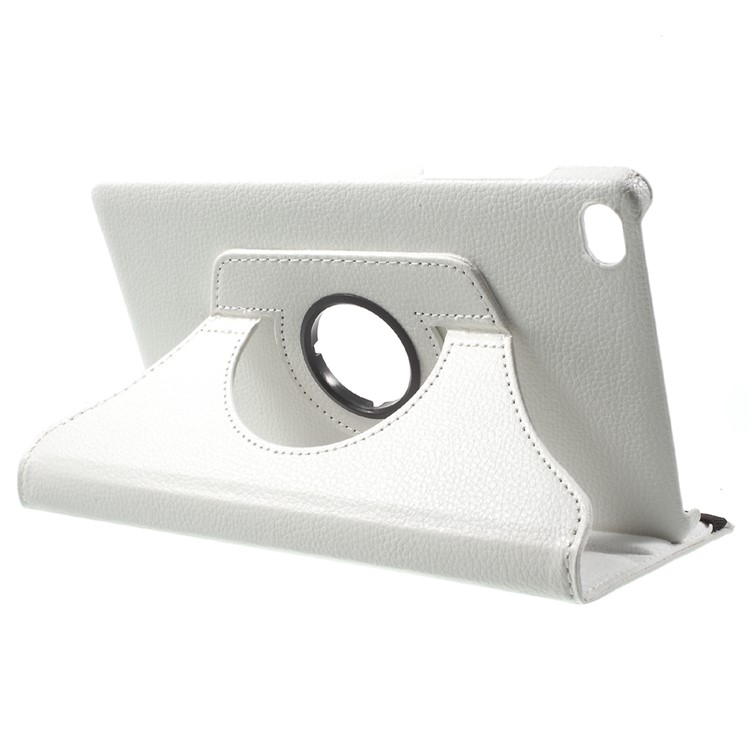 Lychee Skin Leather Cover with 360 Degree Rotating Stand for Huawei MediaPad M2 8.0 - White-5