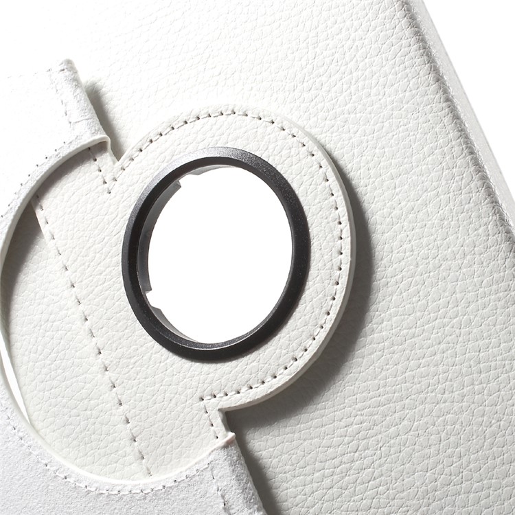 Lychee Skin Leather Cover with 360 Degree Rotating Stand for Huawei MediaPad M2 8.0 - White-8