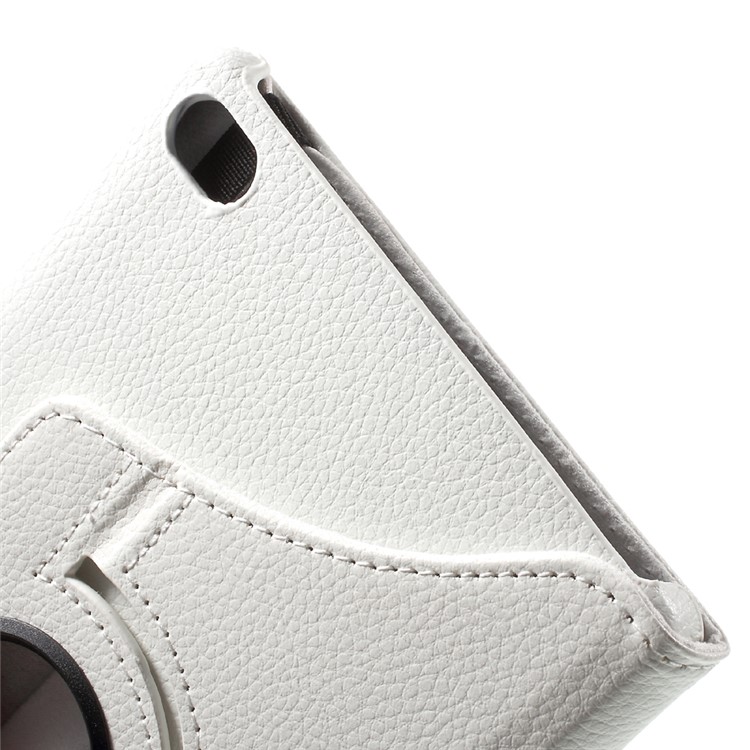 Lychee Skin Leather Cover with 360 Degree Rotating Stand for Huawei MediaPad M2 8.0 - White-9