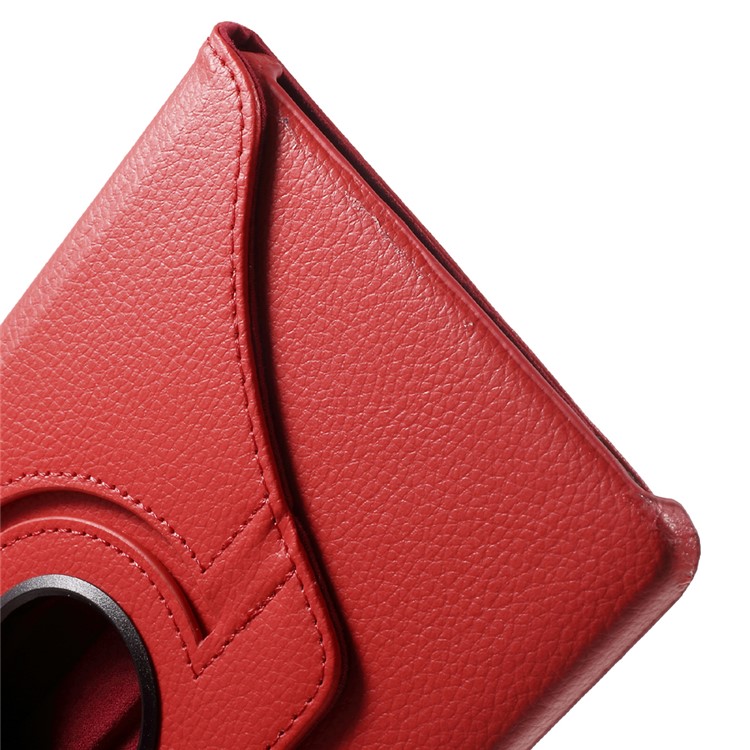 Lychee Skin Leather Case Cover with 360 Degree Rotating Stand for Huawei MediaPad M2 8.0 - Red-10