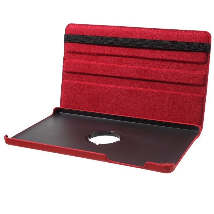 Lychee Skin Leather Case Cover with 360 Degree Rotating Stand for Huawei MediaPad M2 8.0 - Red-11