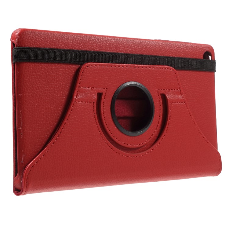 Lychee Skin Leather Case Cover with 360 Degree Rotating Stand for Huawei MediaPad M2 8.0 - Red-4