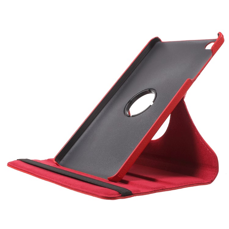 Lychee Skin Leather Case Cover with 360 Degree Rotating Stand for Huawei MediaPad M2 8.0 - Red-6