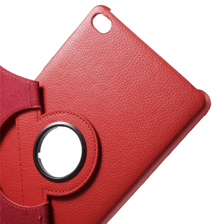 Lychee Skin Leather Case Cover with 360 Degree Rotating Stand for Huawei MediaPad M2 8.0 - Red-8