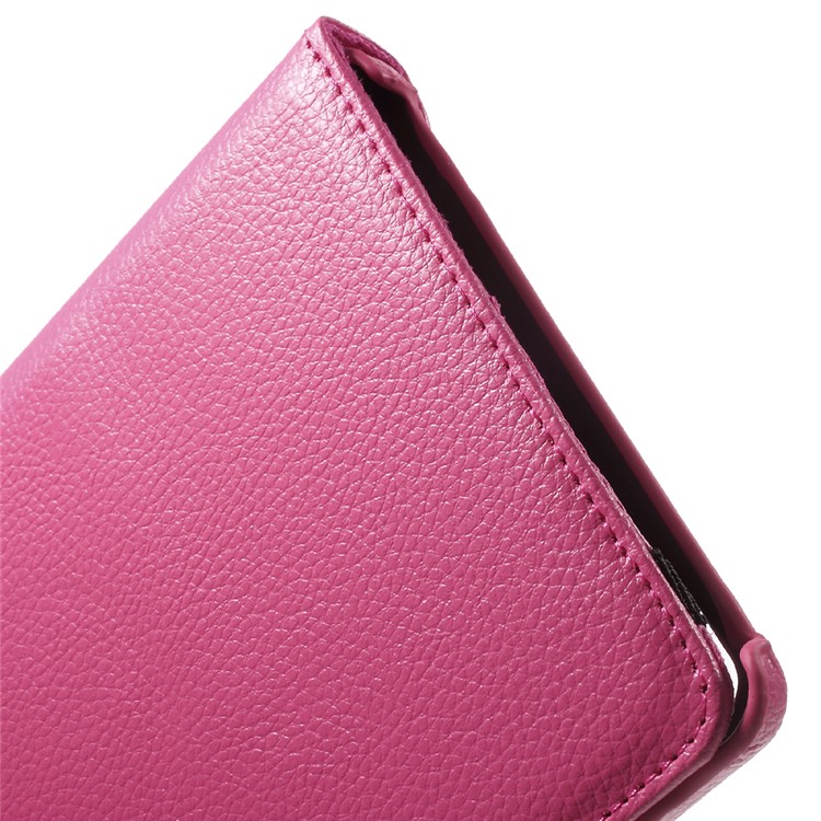 Lychee Skin Leather Cover Case with 360 Degree Rotating Stand for Huawei MediaPad M2 8.0 - Rose-10
